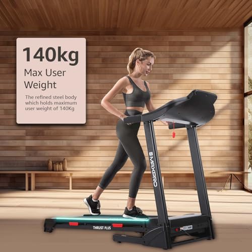 WELCARE Maxpro Thrust Plus 6Hp Peak AC Motor Auto Incline Treadmill With Life Time Motor Warranty|15 Level Auto Incline,Max.Speed 16Km/Hr,LCD Display,Home Use Treadmill For140Kgs User Weight PTA550IAC - Image 4