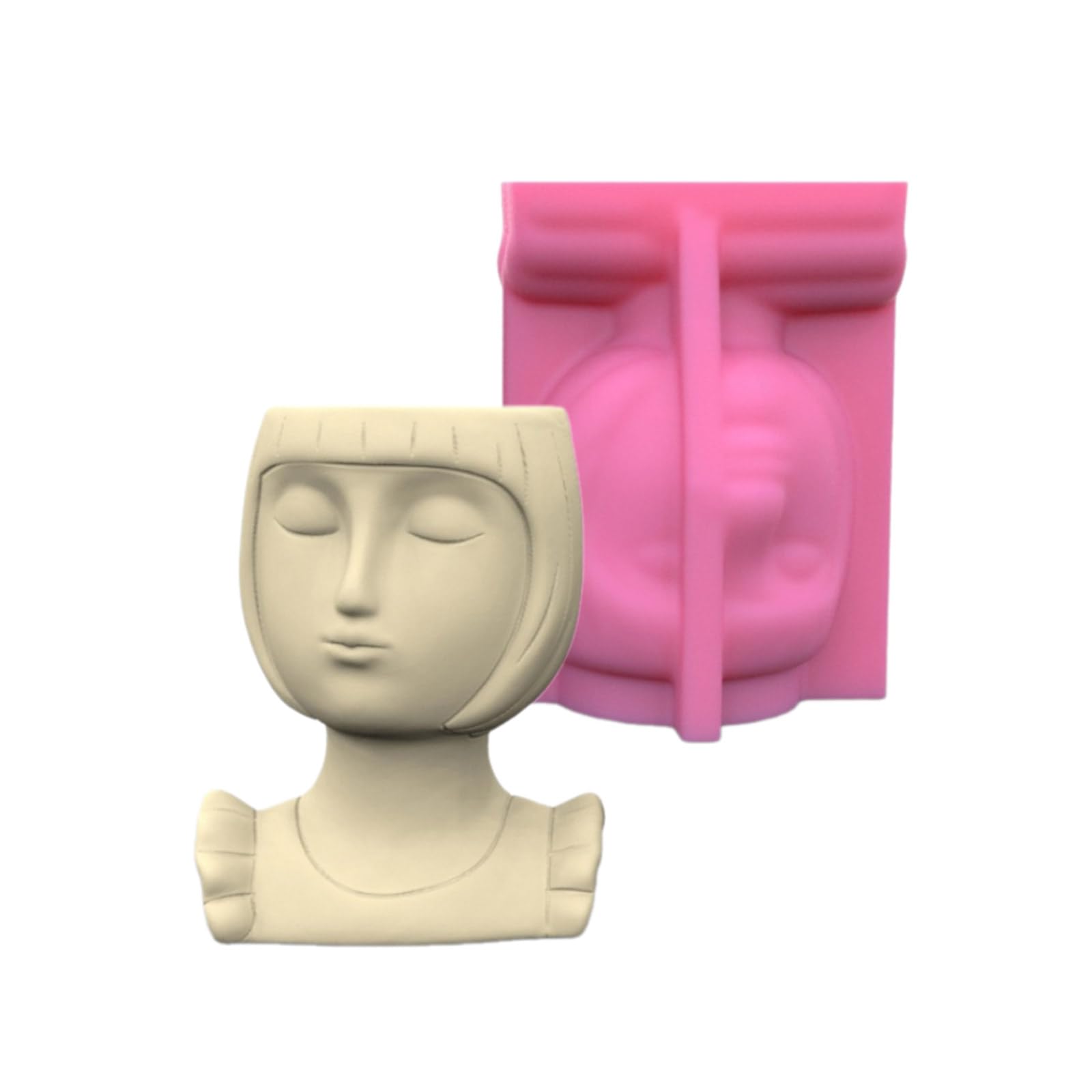 Silicone per piante grasse capelli corti figura femminile vasi di fiori elegante decorazione domestica fare stampi