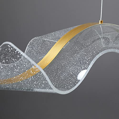 Pendant light wave led 36W pour table à manger et bureau, lustre suspendu moderne à 3 modes - 4