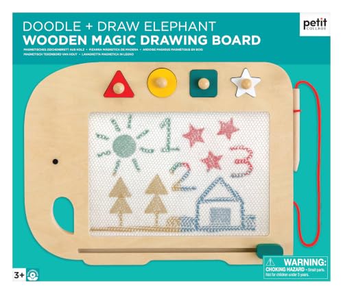 Petit Collage Elephant Magic Sketch Board Doodle + Draw – Reusable Sketching Toy for Kids – Creative Toys for Ages 3+ – Ideal Travel Activity for Toddlers and Children image 5
