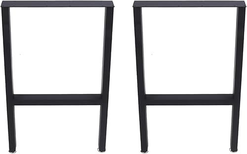 TOPINCN Juego de 2 patas de mesa de metal de hierro negro para marcos de muebles rústicos de bricolaje, se adapta a escritorio, mesa de comedor,