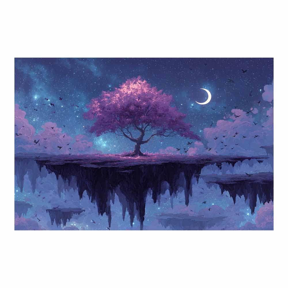 XENIOU Tree Of Life Wall Art Nebula colorful tree canvas painting wall art, Living Room Bedroom Hallway Stairs Decoration.(Multicolor)-70x100cm Unframed