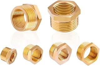 M5 M6 M8 M10 M12 M14 M16 M20 Metric Male to Female Thread Brass Reducer Bushing Reducing Pipe Fitting Coupler Connector Adapter-F M10x1-M M14x1.5