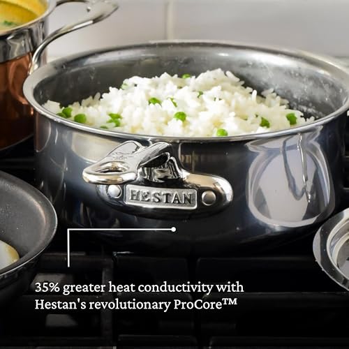 Image of Hestan NanoBond Molecular Titanium Saucepan with Lid, 1.5-Quart - PFAS-Free Stainless Steel, 4x Stronger, 1050F Oven Safe, Induction Compatible, Handcrafted Italy