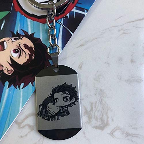 Sanheng Credible Demon Slayer: Kimetsu No Yaiba portachiavi in acciaio inox portachiavi cosplay anime regalo, Acciaio inossidabile., 3