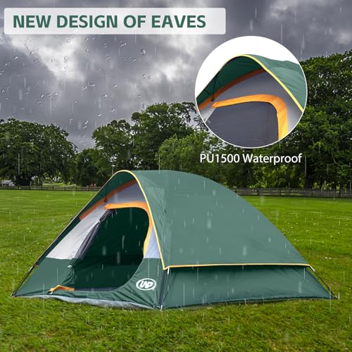 Image of Camping Tent 2-4 Person, Waterproof Windproof Tent with Rainfly Easy Set up-Portable Dome Tents for Camping