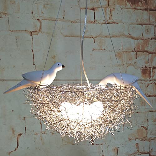 Plafonnier LED nid d'oiseau avec cage en alu pour café