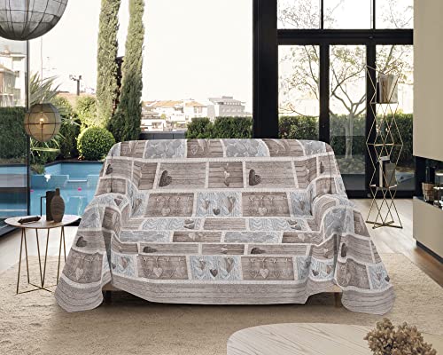 IlGruppone Telo Arredo Made in Italy in Cotone Grandfoulard Copritutto Copridivano Copriletto-Teli Sofà Arredatutto-Drappeggio-Arazzo-Copridivano Grand Foulard Letto - Singolo - Shabby Beige