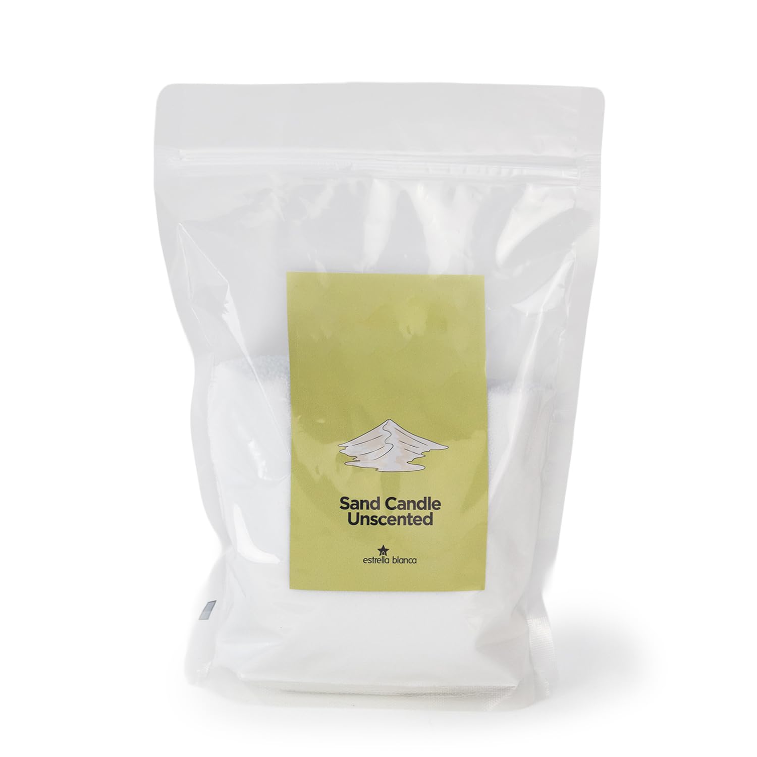 Estrella Blanca White 1Lb Unscented Sand Candles With Wicks, Pearled Candle, Powder Candle Wax, Refillable Pearl Candle With 10 Wicks For Candlemaking