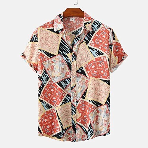 Chemise hawaïenne vintage imprimé fleur en coton respirant style casual