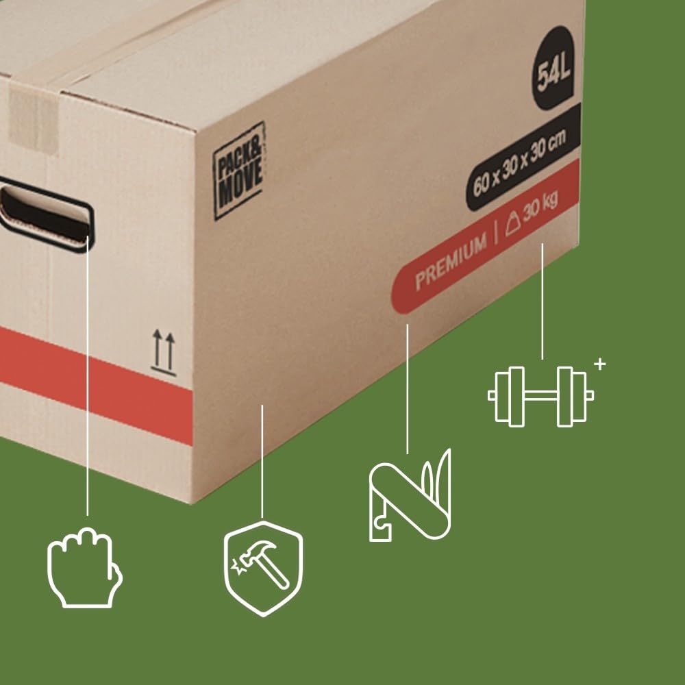 Pack And Move - 60 Xl Verhuisdozen - Versterkte Handgrepen - 80 X 40 X 40 Cm