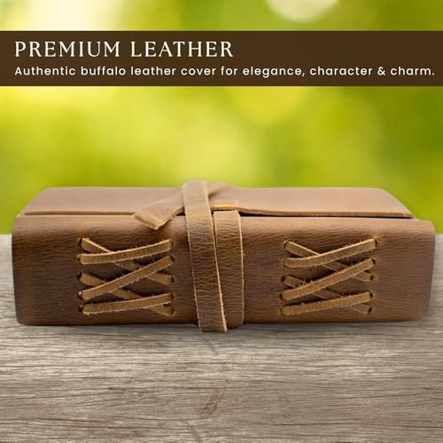 Image of Leather Journal 5X7 for Men & Women, Vintage Handmade Notebook with 240 Pages, Unlined Writing Diary, Travel Scrapbook, Sketchbook, Planner & Gift Idea