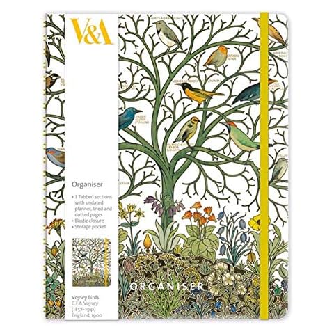 V&A Voysey Birds of Many Climes Ringbound Organiser Cover