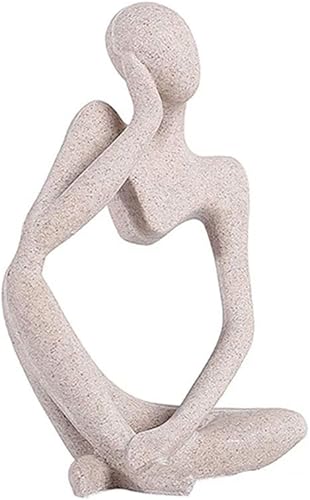 Miniatura 3 de Escultura de estatua china de feng shui, decoración de escritorio de personajes abstractos nórdicos, decoraciones simples para el hogar,