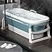 Bañera para Adultos Bañera Plegable Portátil Hogar Plato de Ducha Grande para...