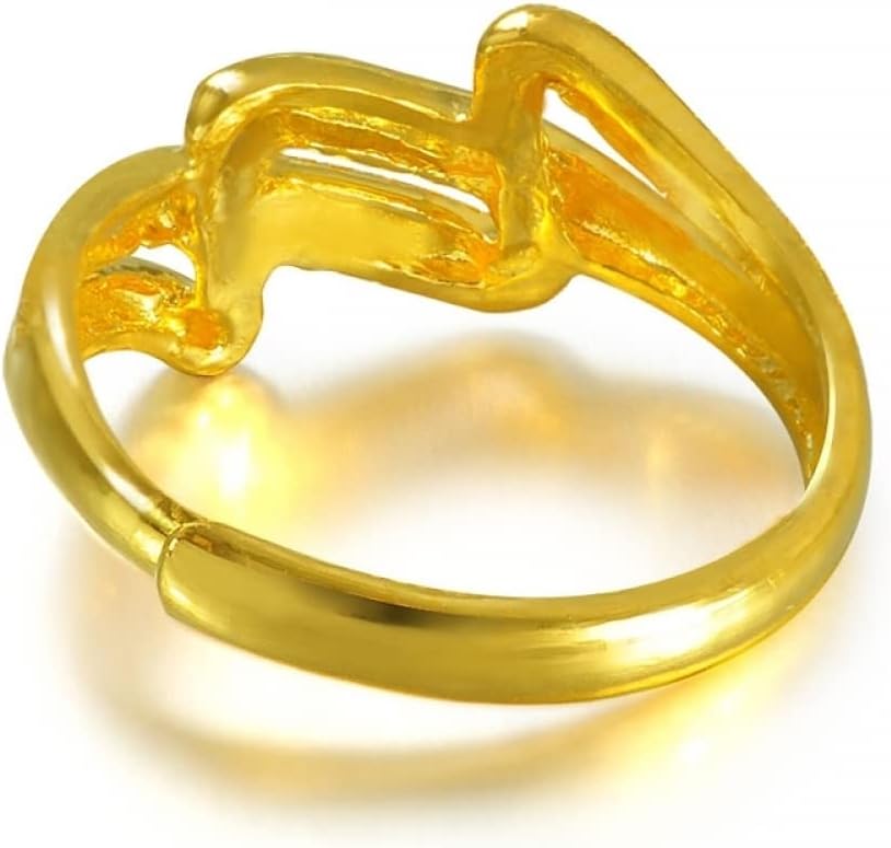 CHOW SANG SANG 999.9 24K Gold Chinese Gifting Collection Price-by-Weight 3.36g Gold Wavy Band Ring for Women 31494R | Size Adjustable