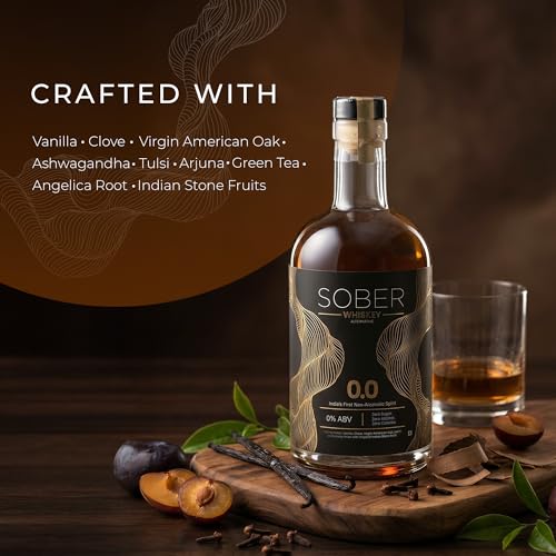 Image of SOBER Whiskey Alternative | 0.0% ABV Zero Alcohol Drink | Sugar Free Zero Calorie | Premium Non Alcoholic Whiskey with Vanilla Oak Spice Notes | Alcohol Free Spirit for Mocktails & Parties | 750ml
