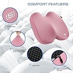 Skechers Seat Cushion, Ergonomic Memory Foam Cushion for Long Sitting Hours on Office & Home Chair, Car Seat Cushion for Sciatica, Coccyx Cushion,Pink - Image 4