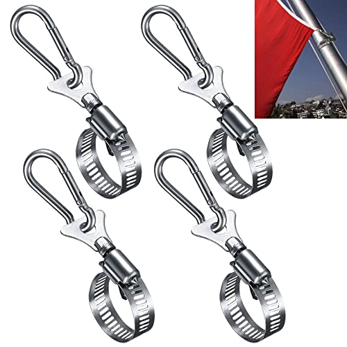 Set Di 2 Anelli Girevoli A 360° Per Asta Bandiera In Lega Di Alluminio, Antigroviglio, Regolabili Per Aste Da 0,5 A 2,5 Cm Di Diametro
