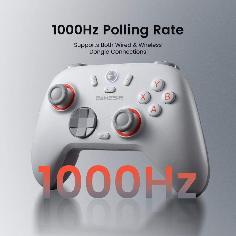 GameSir Nova 2 Lite Wireless PC Controller with Hall Effect Joysticks & Triggers, 2.4G & Wired 1000Hz Polling Rate, Remappable Buttons - Compatible with PC/Switch/Steam/Android (Grey)