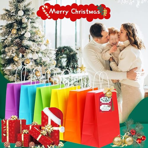 Image of RanGit Bhumi Gift Paper Bags - 10pcs Color Paper Return Gift Bags 9x11x4 in Medium- Party favor gifting covers for kids birthday, wedding, engagement and other festivals(10 pcs, Multicolor)