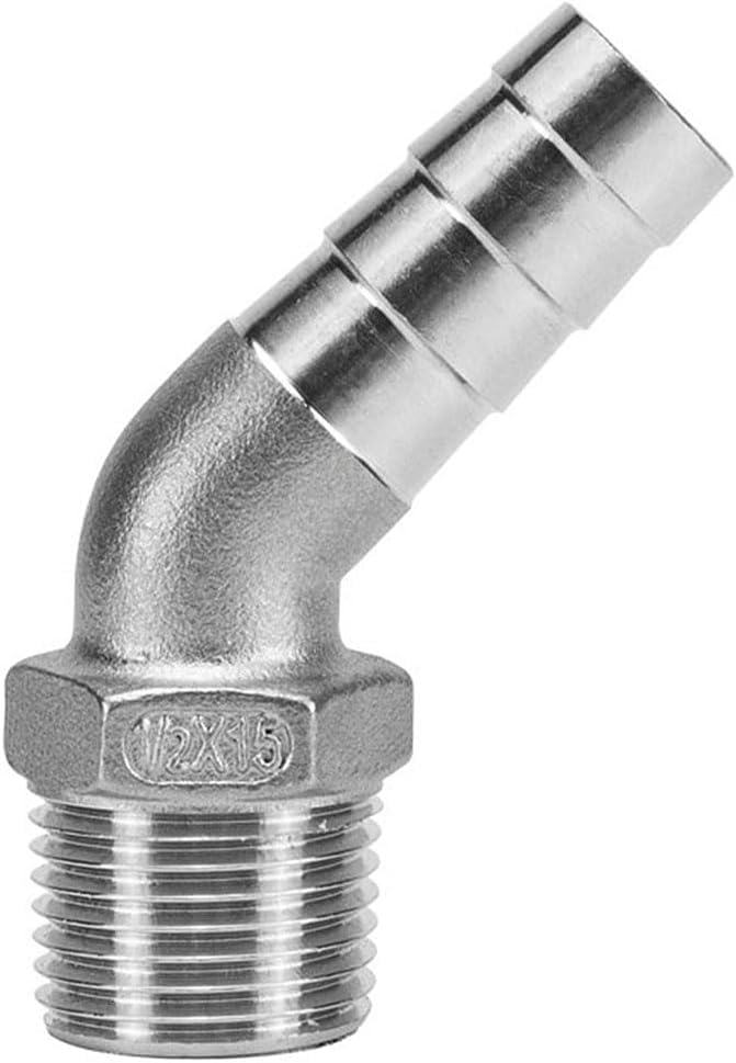 Raccord acier inoxydable coude 45 finition premium mâle 3/4