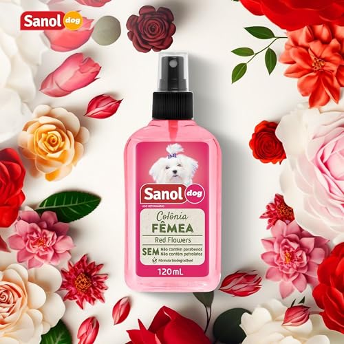 Sanol Dog Colônia Para Pêlos De Cães Fêmea 120 Ml Rosa