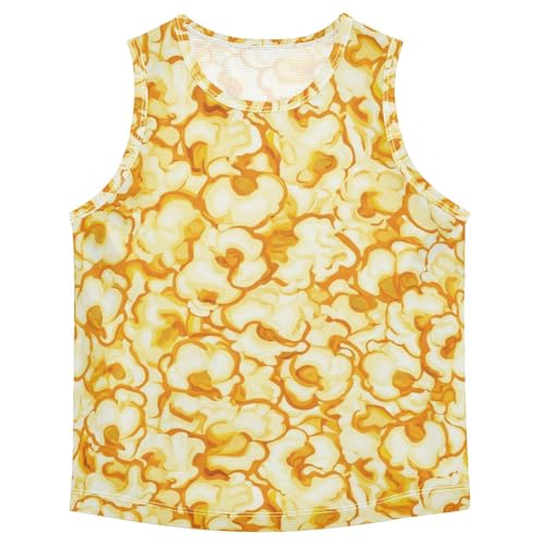 J JOYSAY Cartoon Popcorn Pile Yellow Boys Tank Top Sleeveless Muscle Shirts Quick Dry Kids T-Shirts 3-15T