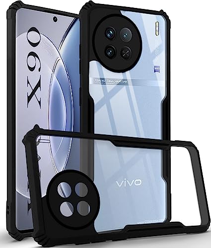 Image of Jkobi Back Cover Case for Vivo X90 (Shockproof with Polycarbonate Clear Panel | Professional Black)