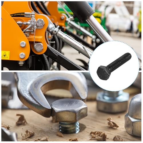 Image of METALLIXITY Hex Bolts (M6-1x30mm) 25Pcs, 12.9 Grade Carbon Steel Fully Threaded Black Oxide, Coarse Thread UNC Hex Head Screw Bolt - for Mechanical Repair