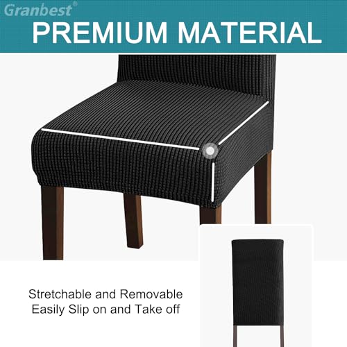 Granbest High Stretch Dining Chair Slipcovers, Universal Fit Jacquard Parson Dining Chair Covers - Image 4