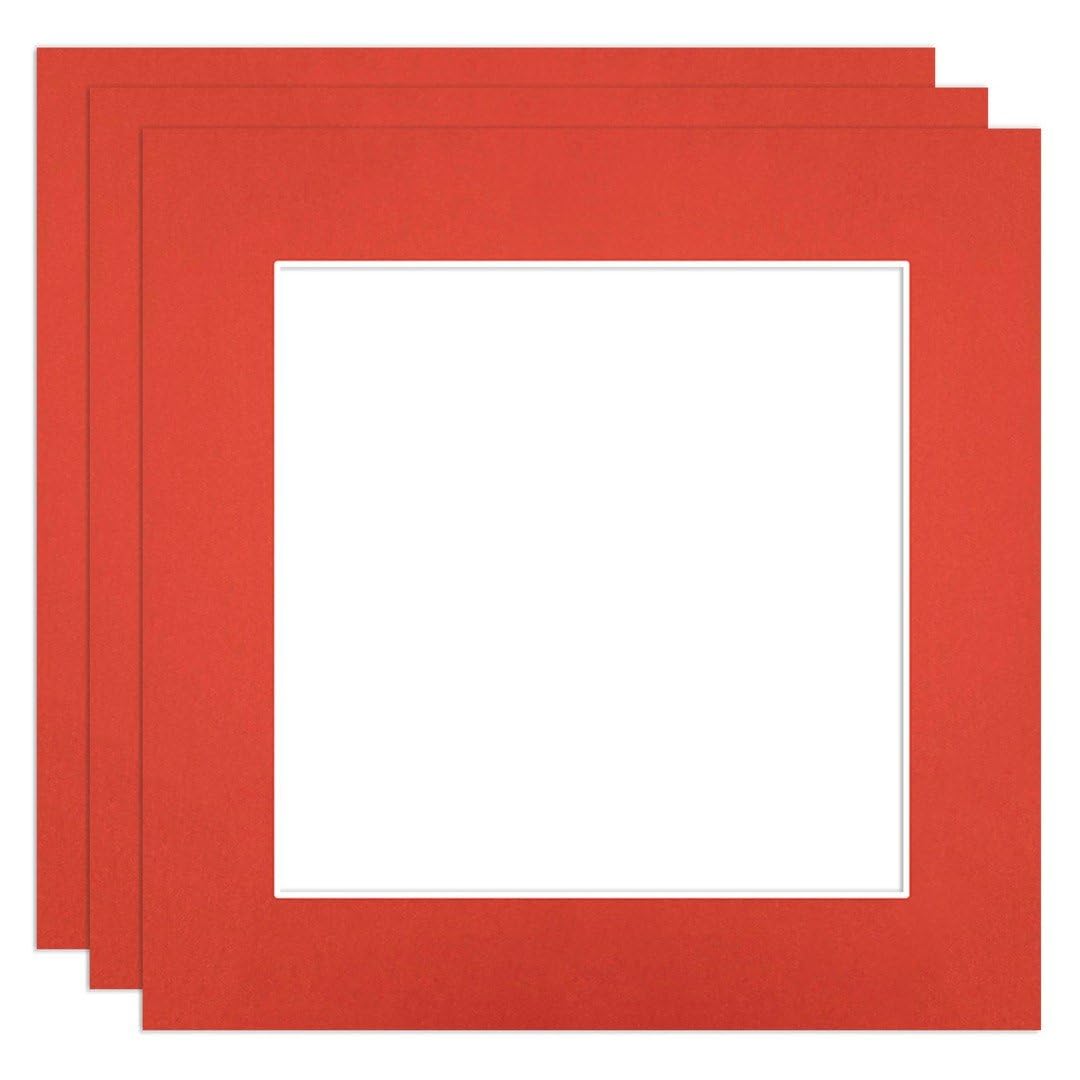 Procut Global 5x5" Poppy Red Picture Mounts - Fits 3.5x3.5" Photo Size