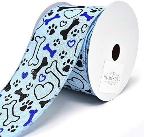 Homeford Doggy Paws and Bones Wired Linen Ribbon, 2-1/2-Inch, 10-Yard (Pink) image 5
