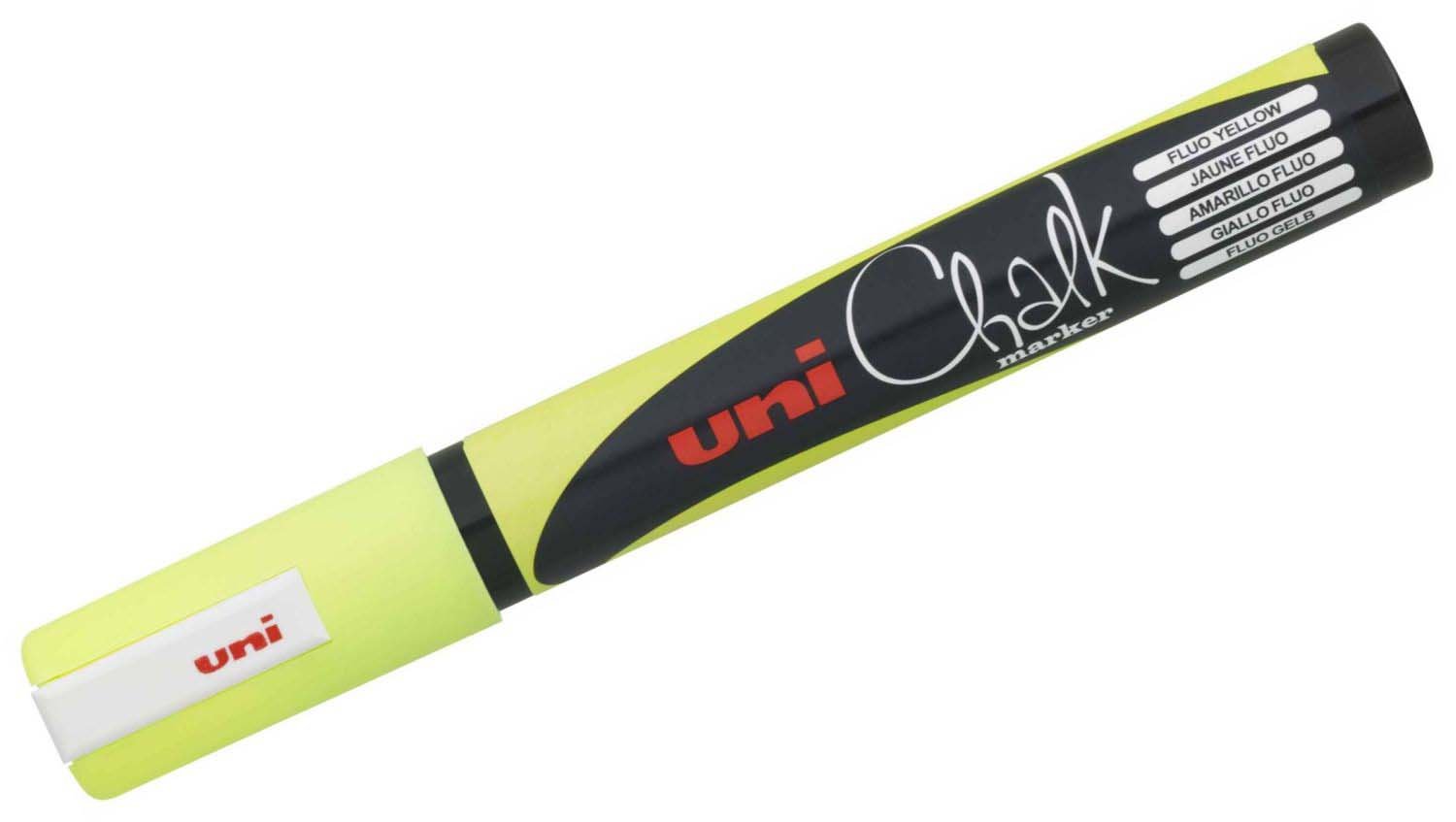 uni-ball Uni Chalk Marker, PWE-5M Medium, Fluorescent Yellow