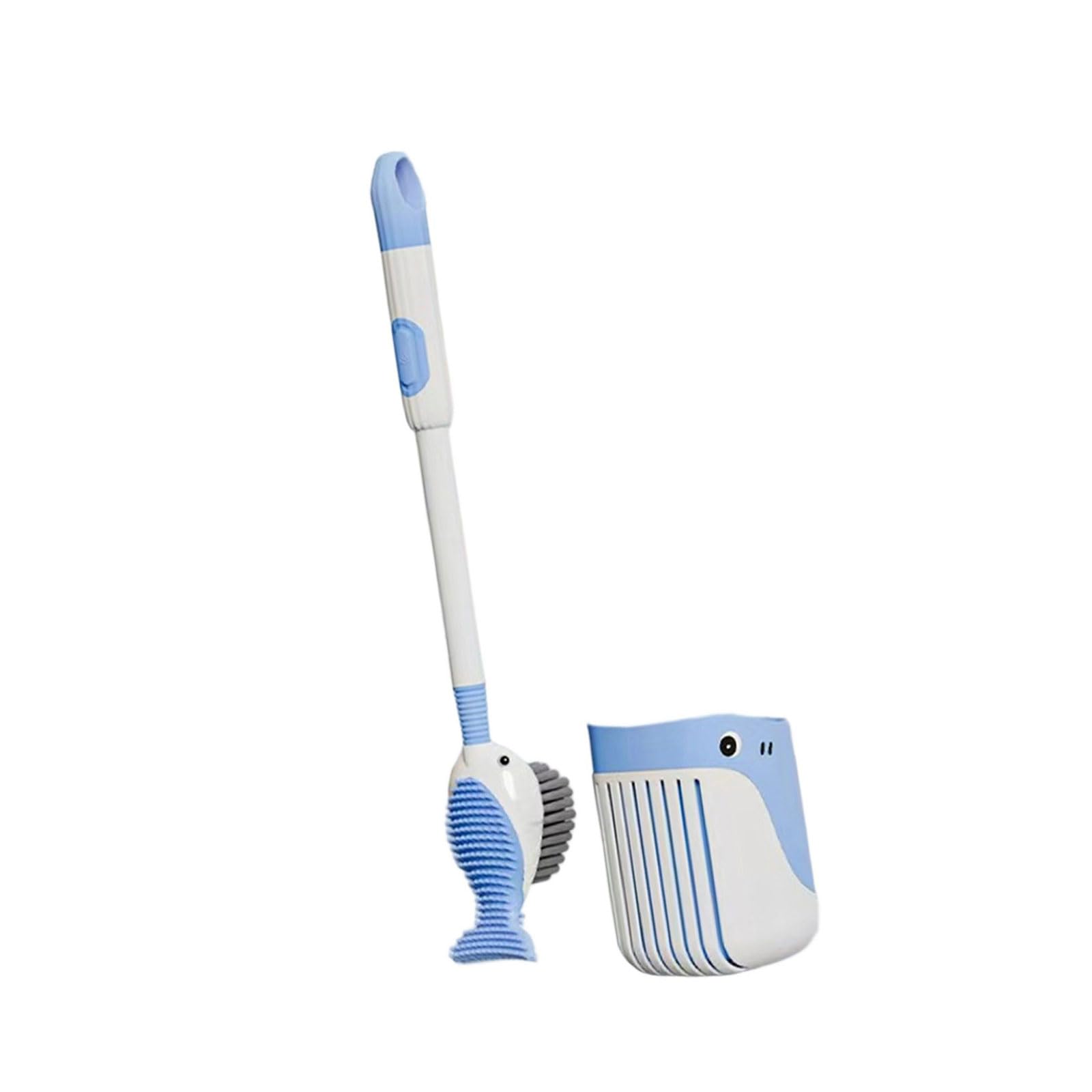 Cartoon Whale Toilet Cleaning Brush Long Handle Bowl Brushes with Holder Toilet Clean Tool Bathroom Accessory Long Handle Dispenser Liquid Brush