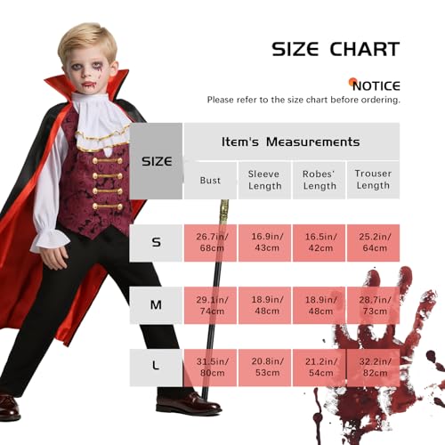 Disfraz de Vampiro para Niños Talla M Rojo miniatura 6