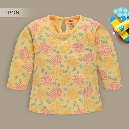 Image of LuvLap Baby Girls 100% Cotton Full Sleeve Girls Top, Pack of 02