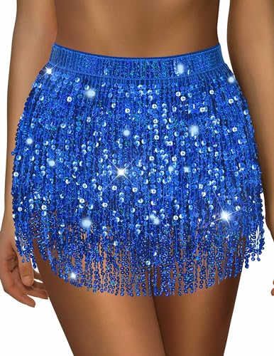 Royal Blue Sparkly Skirt for Women Royal Blue Sequin Skirt for Women Sparkle Skirts Metallic Skirts Womens Rave Outfit