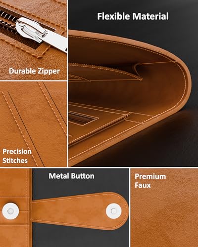Image of FEDUS Faux Leather Premium Car Document Holder Car Storage Organizer, Car Registration and Insurance trunk Holder for Driving Licence Owner Manual, PUC RC Paper, Vehicle Glove Box Document Wallet Grey