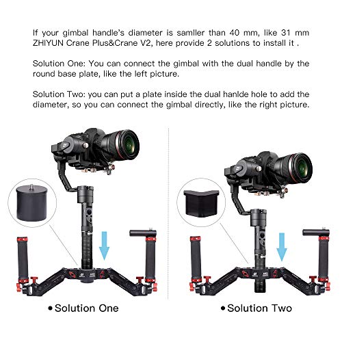 Image of DF DIGITALFOTO Z-Axis Spring Dual, Flexible Damping Detachable Dual-Grip Gimbal Handle Compatible for ZHIYUN Crane 2 MOZA FEIYU DJI Ronin S AK2000 /4000 Moza Aircross 3 Axis Gimbal