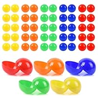 Gsrhzd Plastikkugeln zum Befüllen, 50 Stück 3CM Kugeln zum Befüllen, Lotterie Bälle, Bälle zum Öffnen Befüllen, Bunt Bingo Kugeln, Teilbare Plastikkugeln, für Party Event Requisiten (5 Farbe)