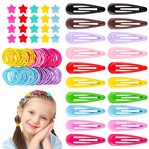 140 Pcs Hair Clips for Baby Girls, Toddle Hair Ties Elastic Bands Hair Accessories Set Multicolor for Kids Teens