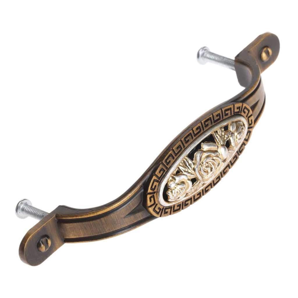 EBZFASO European Style Handles, Retro Alloy Decorative Cabinet Drawer Wardrobe Handle(96mm)