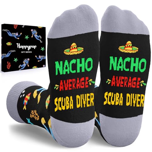 HAPPYPOP Scuba Diving Gifts Men Women - Scuba Diver Gifts Dive Socks Funny Socks
