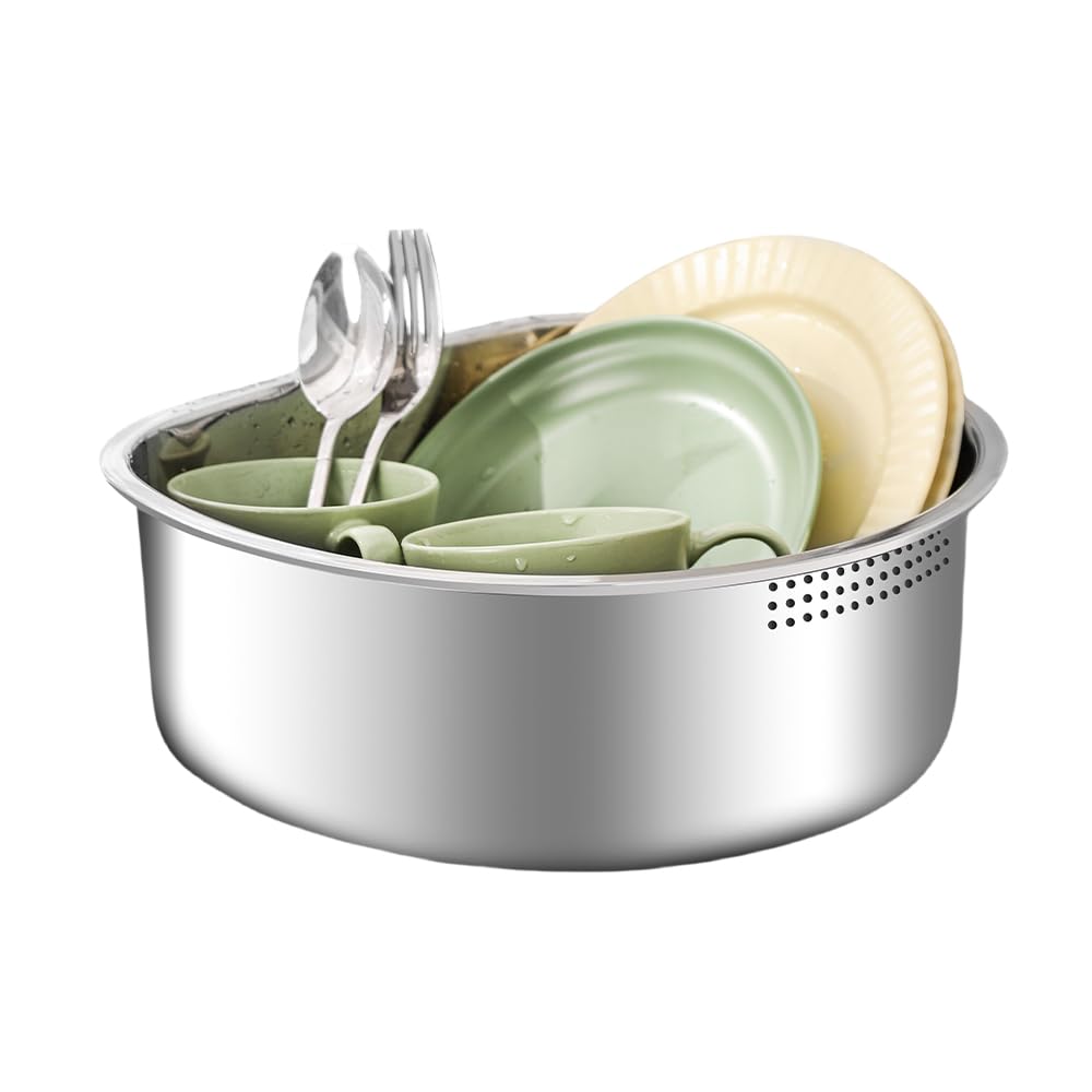 Bassine à Vaisselle en Acier Inoxydable - sans Plastique - cuve à Vaisselle 8 litres