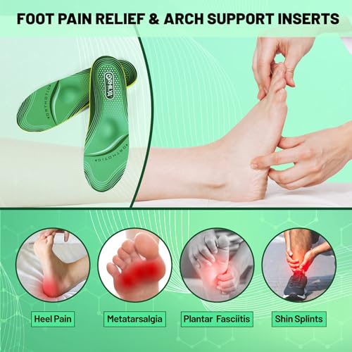Image of 220lbs+ High Arch Support Insert Plantar Fasciitis Relief Metatarsal Pain Orthotic Insole for Men & Women Standing All Day, Flat Feet Heel Comfort Work Boot Shoe Inserts,270MM Size 8