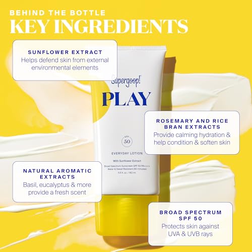 Supergoop! PLAY Everyday Lotion SPF 50 - Broad Spectrum Body & Face Sunscreen for Sensitive Skin - Great for Active Days - Fast Absorbing, Water & Sweat Resistant - 18 fl oz - Image 6