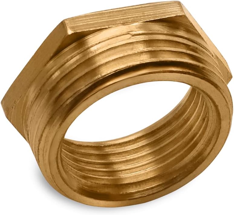 Brass Bushing 1" Male x 3/4" Female Threaded Brass Reducer Bushing Lead-Free Pipe Fittings 1 inch x 0.75 inch