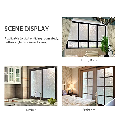 Image of CottonColors Window Film 35.4x118.1 Inches Ecology Non Toxic Static Decoration for Uv Rejection Heat Control Energy Saving Privacy Glass Stickers