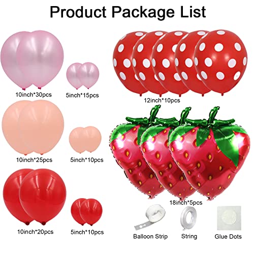 Strawberry Party Decoration Balloon Garland Arch Kit-Strawberry Foil Balloons For Sweet Girl Berry First Themed Birthday Party Supplies #TOP1